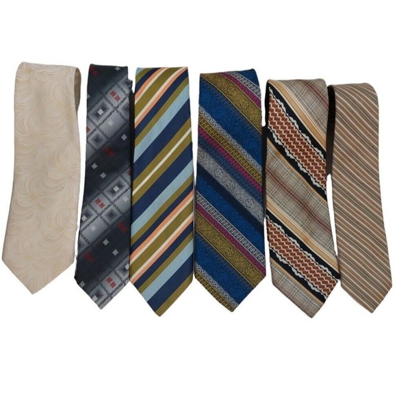 Men's Ties Lot of 6 Vintage Halston Puccini Wembley Regal Regalon Necktie Men - Picture 1 of 9